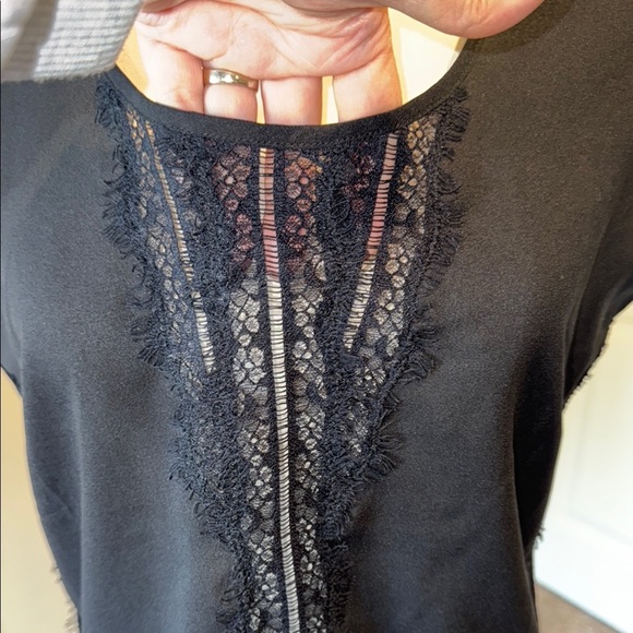 Le Chateau Black Blouse Top Blouse with Lace Women’s Size M - Picture 5 of 11